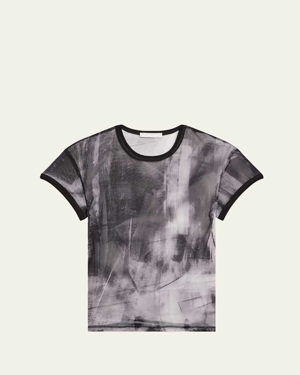 Printed Slim Mesh Tee